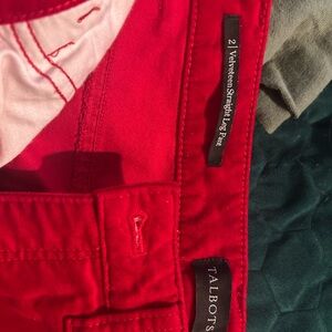 Talbots Vivid Red Trousers